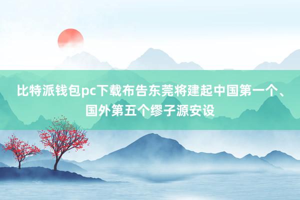 比特派钱包pc下载布告东莞将建起中国第一个、国外第五个缪子源安设